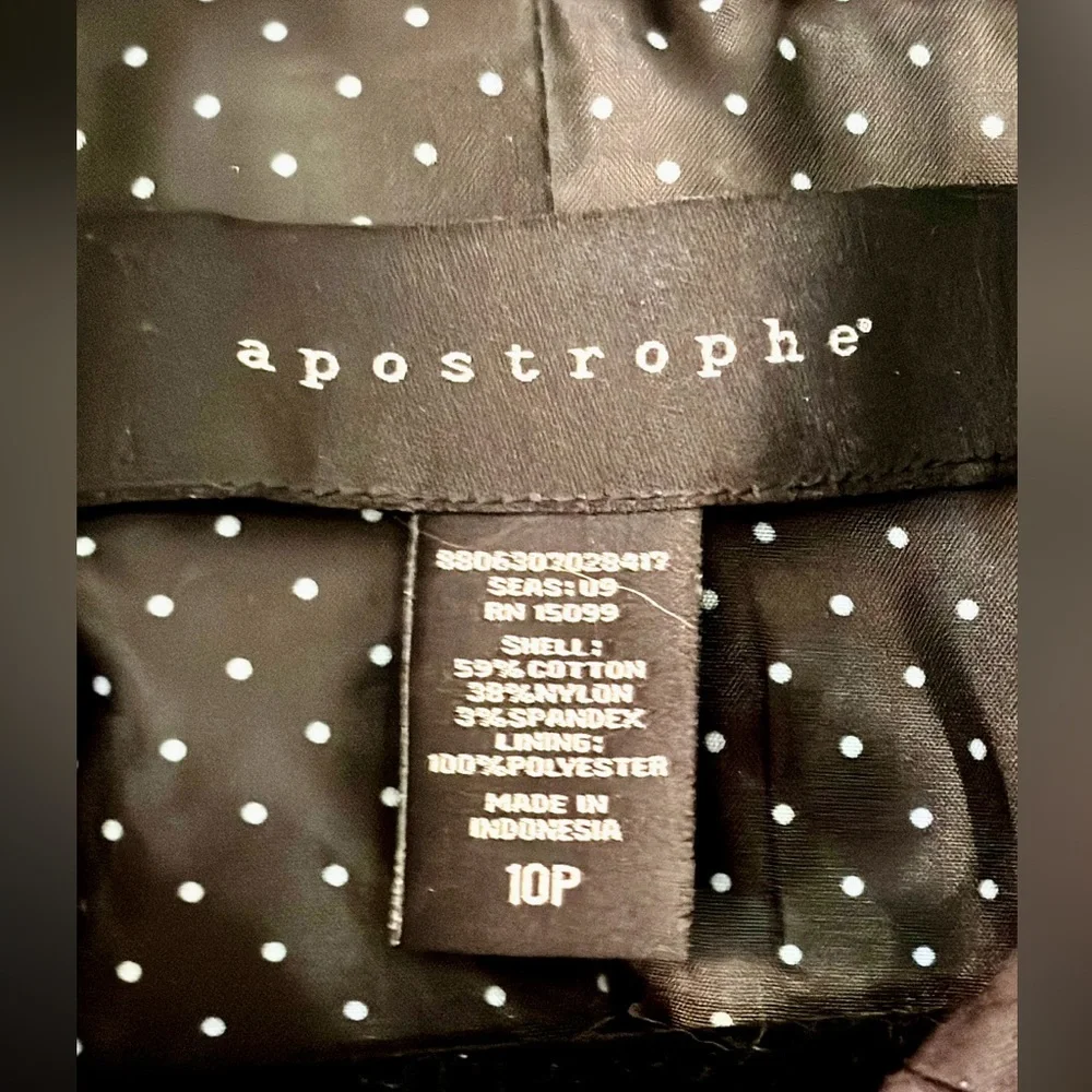 Apostrophe Moto Jacket in Black Women’s Size 10P